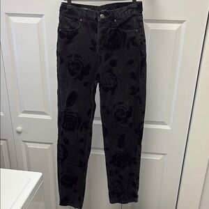 Floral Black Jeans